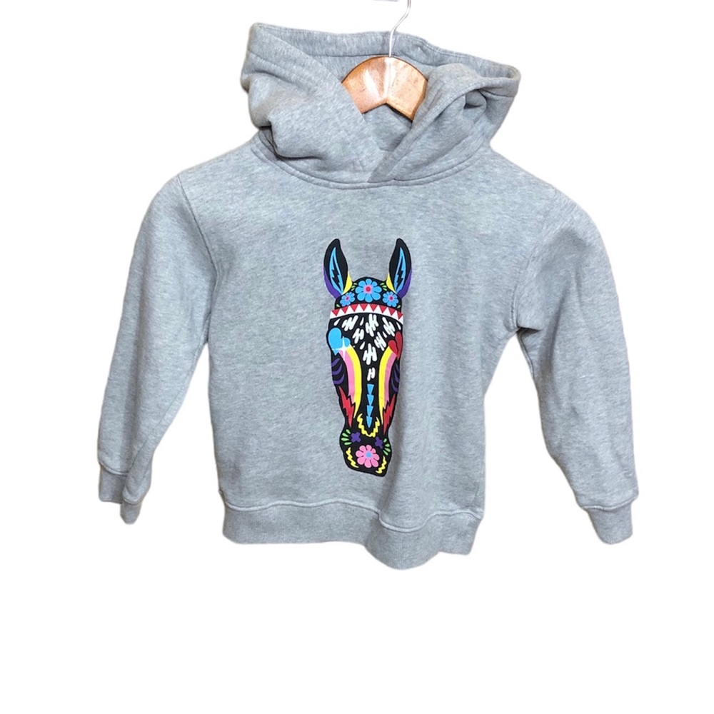 Get The Gallop Pullover Gray Hoodie Organic Cotton Girls 5/6 Years Old.
